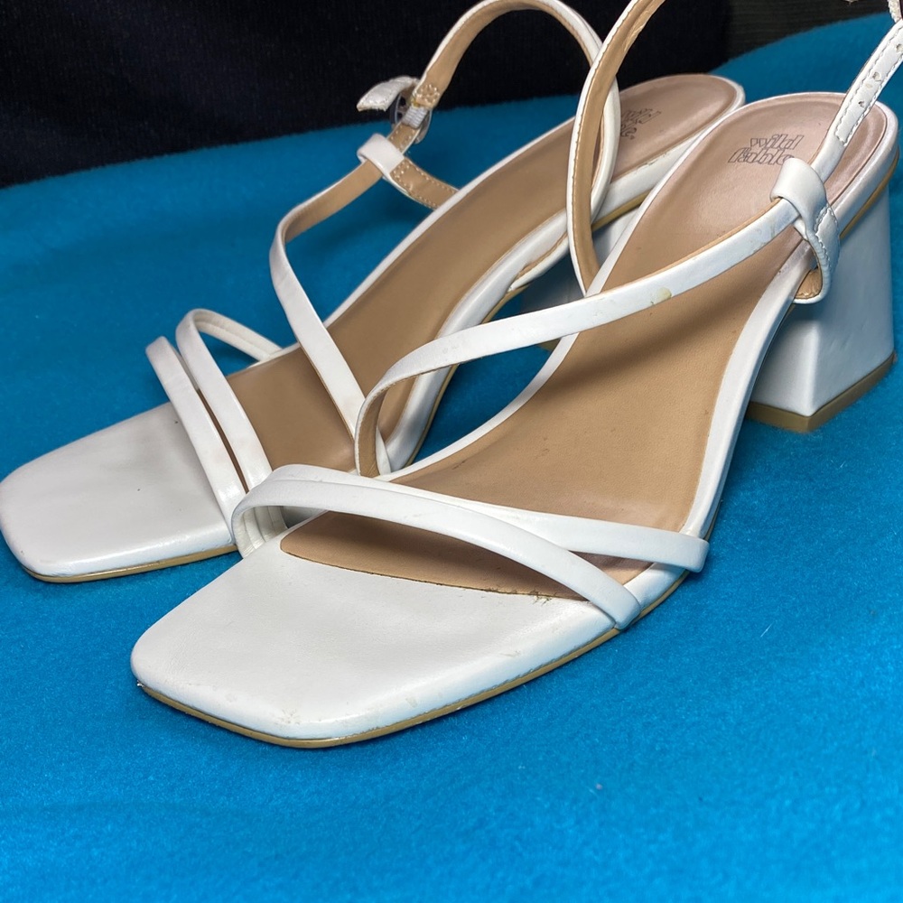 wild fable White Strappy Square-Toe Slingback Heels - Picture 5 of 10